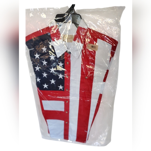 Scully American Flag Shirt New With Tags Red, White, and Blue. Size XXL - Picture 5 of 8